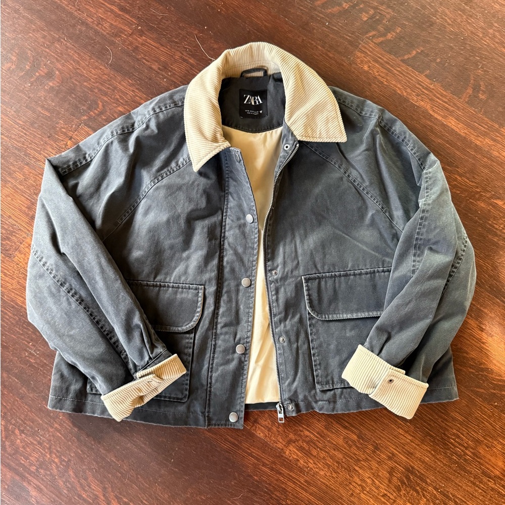 Zara Barn Jacket with Cream Collar